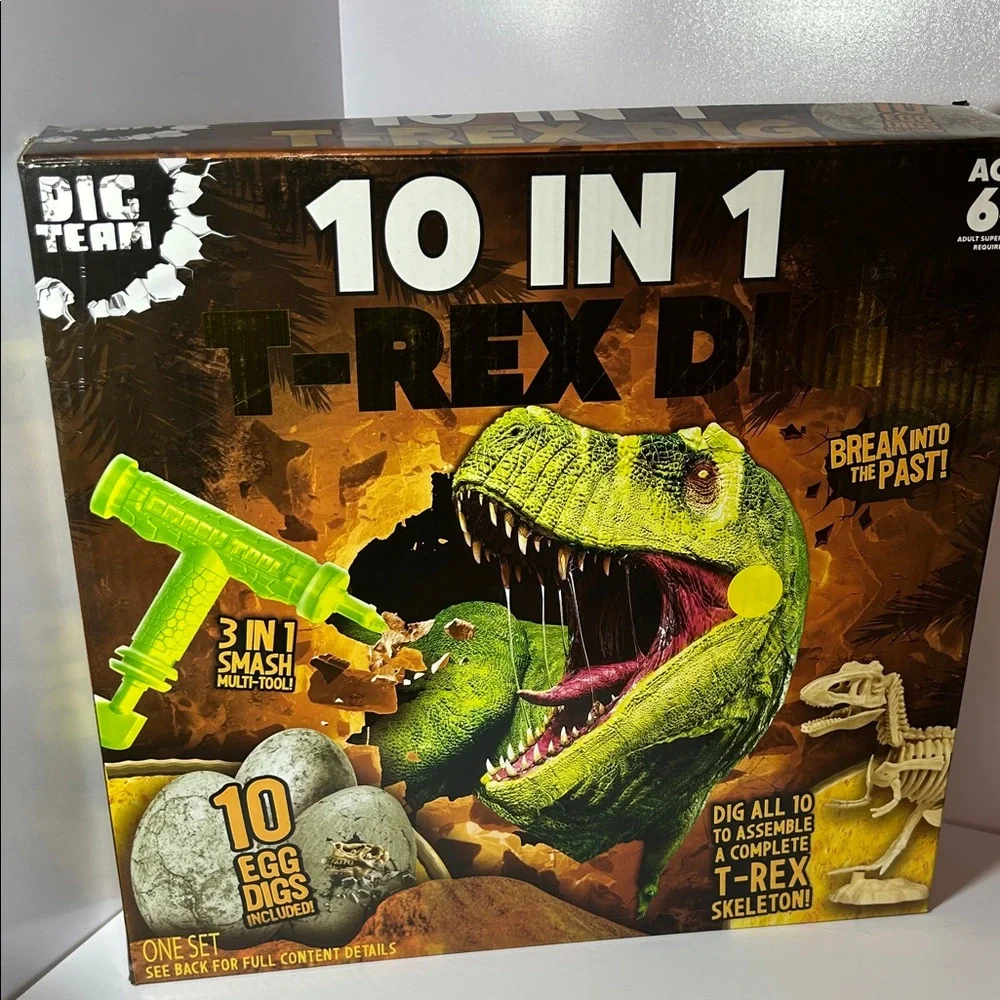 Dig Team 10 in 1 T-Rex Dinosaur Dig Activity 10 Egg Digs New
